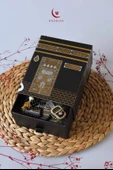 Kabe Desenli Kuranı Kerim-Seccade-Zikirmatik- Tesbih Hac & Umre Hediyelik Seti – Siyah (5 Parça Manevi Set) - 3