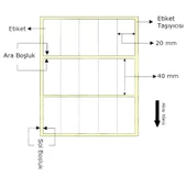 Kuşe Barkod Etiketi 40x20mm Yanyana 5 li Bitişik (5000 li) - 2