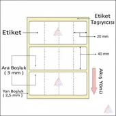 KUŞE BARKOD ETİKETİ 40X20 4´LÜ 4000´LİK - 2