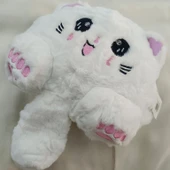 Çanta Peluş Sevimli Kedi Zincir Saplı El Omuz Çantası Beyaz - 2