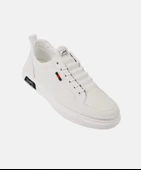 Erkek Rahat Taban Lastik Bağcıklı Sneaker Gerçek Deri MC 19039 BEYAZ - 7