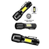 Ultra Çift Yönlü Güçlü Pilli Led El Feneri 2000 Lümen 6w Cob Led Su Geçirmez Zoomlu 3 Modlu Tg-53-vice/(1395) 2772 thumbnail 1