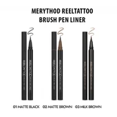 Merythod Reeltattoo Brush Pen Liner 01 Matt Black - Fırça Uçlu Mat Siyah Eyeliner - 5