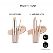 Merythod Dual Concealer 02 Natural Beige - Çift Uçlu Kapatıcı (Stick ve Likit) - 12