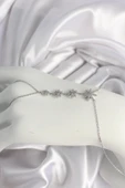 Pirinç Gümüş Renk Zirkon Taşlı Kutup Yıldızı Model Kadın Şahmeran - TJ-SN612 - 1