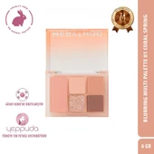 Merythod Blurring Multi Palette 01 Coral Spring - Mat, Işıltılı ve Glitter İçeren Çok Yönlü Allık ve Far Paleti - 1