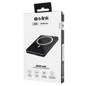 S-LINK MG105, Magsafe, Siyah, 5.000mAh, 2xType-C, 4 LED Göstergeli, PowerBank - 5