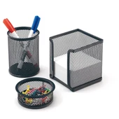 Mas Masa Seti Ataşlık-Kağıtlık-Kalemlik 3 LÜ Metal Perforeli Siyah 505 - 1