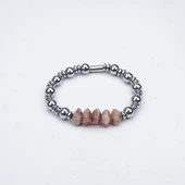 HEMATİT  TAŞI MİSİNA LASTİKLİ BİLEKLİK - 2