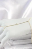 Pirinç Gold Renk Su Yolu Zirkon Taşlı Yonca Model Kadın Şahmeran - TJ-SN625 - 1