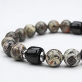 KAR TANESİ OPSİDYEN VE OLTU TAŞI LASTİKLİ BİLEKLİK - 2