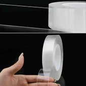 2 metre x 3 cm Şeffaf Güçlü Nano Çift Taraflı Silikon Jel Yapıştırıcı Bant - 2