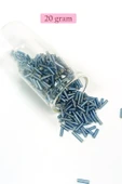 Uzun Boru Kesme Boncuk Çap 2mm Uzunluk 10 mm - 20 Gram - Camgöbeği Mavi - BNC228 - 1
