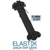 ModaCar Yassı Bel Paça Giysi Lastiği 10 Mt 5 mm SİYAH - 1