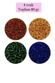 Dökme Cam Kum Boncuk (8/0) 3 mm - 4 Renk - Toplam 80 Gram - BNC424 thumbnail 1
