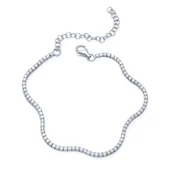 Gümüş 2 mm Su Yolu Kadın Bileklik - 1