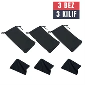 ModaCar 3 Adet Gözlük Kılıfı + Bez Seti - 1