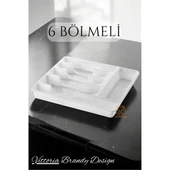 ModaCar Çekmece İçi Kaşıklık Kepçelik 6 Gözlü BEYAZ - 1