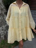 Gömlek Yaka Pileli Elbise 2898 thumbnail 3