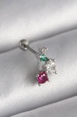 316L Çelik Gümüş Renk Zirkon Taşlı Tragus Piercing - TJ-PR1227 thumbnail 1