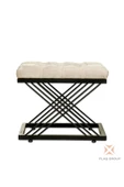 Metal Ayaklı Puf Siyah Çapraz Ayaklı Puf Siyah Ayaklı Krem Puf - 2