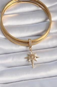 Pirinç Gold Renk Zirkon Taşlı Kutup Yıldızı Model Ajda Charm - TJ-BC1004 - 2