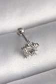 316L Çelik Gümüş Renk Zirkon Taşlı Yıldız Model Tragus Piercing - TJ-PR1297 - 1