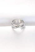 Kalın Silver Renk Ayarlanabilir Yüzük - TJ-BYK3102 - 1