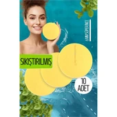 ModaCar Sıkıştırılmış Makyaj Temizlik Pedi Cilt Temizlik Süngeri Doğal Selülöz 10 ADET - 1