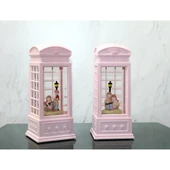 Telefon Kulübeli Kış Masalı Işıklı Müzikli Kar Küresi Alk3409 - 1