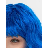 Mavi Renk Uzun Dalgalı Parti Peruğu - 4