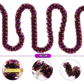 Mor Turuncu Renk 4 Cm Genişlik Garland Çift Renk Sim Süs 180 Cm thumbnail 2