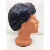 Siyah Renk Kısa Kesim İçi Astarlı Erkek Peruğu thumbnail 4