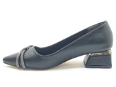 Mehtap Şerit Burgu Taş Detaylı Kısa Topuklu Kadın Babet Ayakkabı thumbnail 5