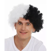 Siyah Beyaz Kıvırcık Afro Bonus Peruk Taraftar Bonus Saç thumbnail 1