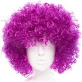 Koyu Mor Renk Violet Afro Bonus Saç Peruk - 1