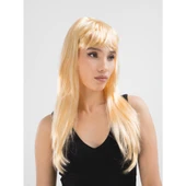 Platin Altın Dore Renk Uzun Düz Parti Peruğu - 3