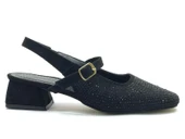 Seribo Taş Detaylı Kısa Topuklu Arkası Açık Kadın Babet Ayakkabı thumbnail 3