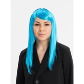 Açık Mavi Renk Uzun Düz Parti Peruğu thumbnail 1