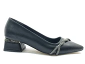 Mehtap Şerit Burgu Taş Detaylı Kısa Topuklu Kadın Babet Ayakkabı thumbnail 4