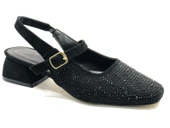 Seribo Taş Detaylı Kısa Topuklu Arkası Açık Kadın Babet Ayakkabı thumbnail 4