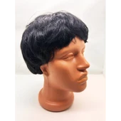 Siyah Renk Kısa Kesim İçi Astarlı Erkek Peruğu thumbnail 1