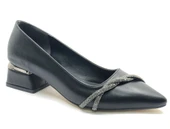 Mehtap Şerit Burgu Taş Detaylı Kısa Topuklu Kadın Babet Ayakkabı thumbnail 1