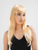 Platin Altın Dore Renk Uzun Düz Parti Peruğu - 7