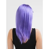 Lila Renk Uzun Düz Parti Peruğu - 2