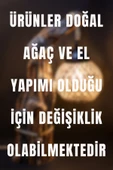 Celestia Büyük Boy 2 Lambalı Doğal Ağaç İskandinav El Yapımı Ahşap Lambader Abajur Yatak Oturma Odası Rustik - 3