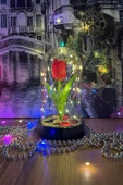 Celestia Sevgiliye Hediye Kırmızı Lale Peri Led Işıklı Aşk Fanusu Lamba Usb'li Yapay Çiçek Dekoratif Hediye thumbnail 5