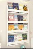 CTN PAZARLAMA Dekomotif Montessori Çocuk Odası Eğitici Kitaplık 4 Raflı Beyaz Kitaplık60x120 - 3