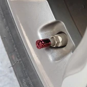 Kırmızı Otomobil Araba Motosiklet 4'lü Sibop Kapak Seti Anahtar Sıkmalı Alüminyum - 2