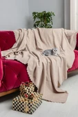 Kaymaz Koltuk Örtüsü Çift Taraflı Mikrofiber Şönil 175x350 cm XL- Camel – Kedi Köpek ve Çocuk Dostu - 2